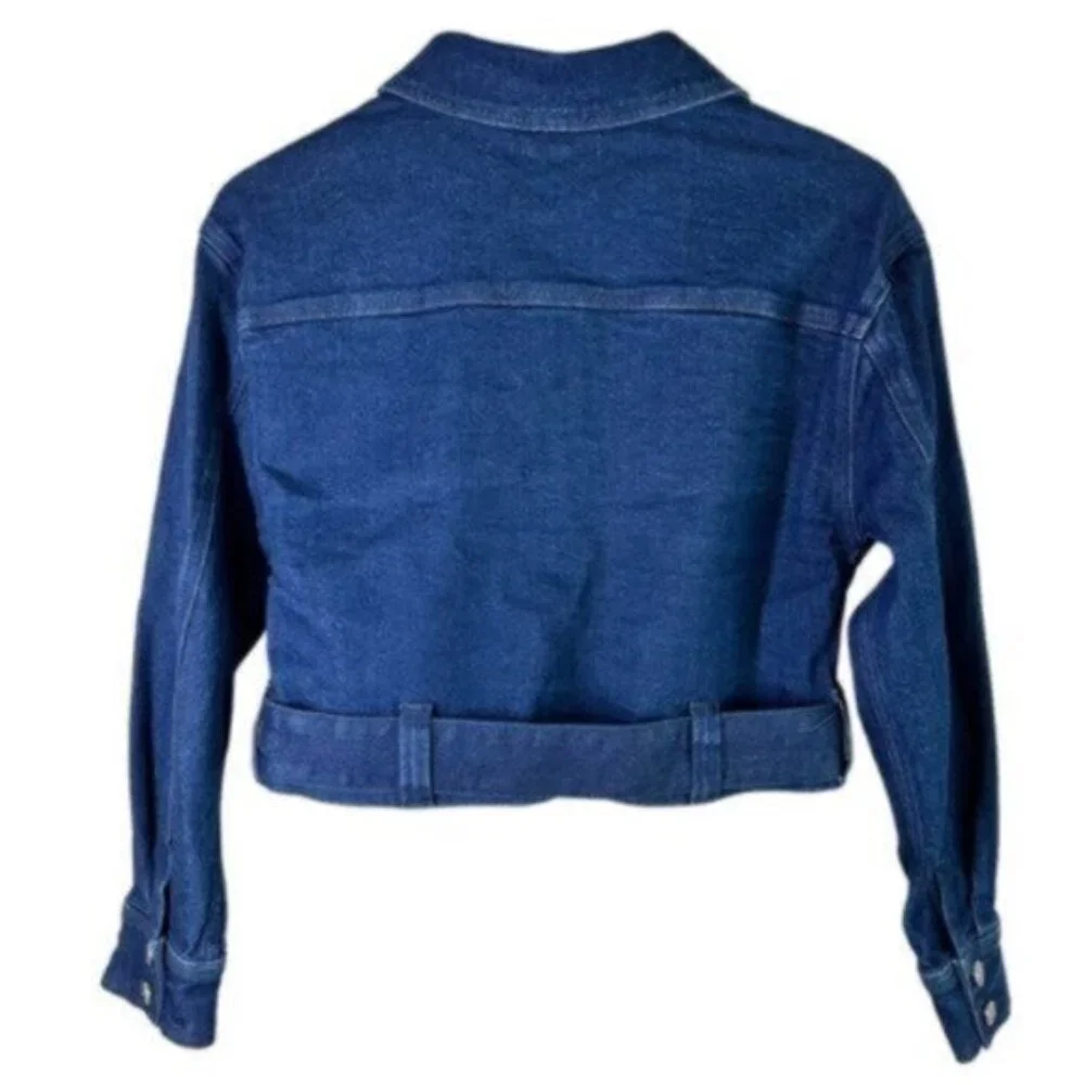NWT Good American | 70’s icon Belted Denim Short Jacket Size Small